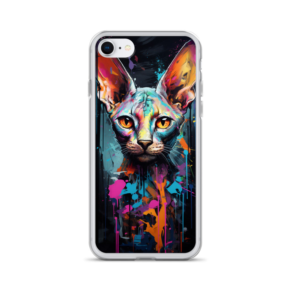 Graffiti Sphynx Cat iPhone Case