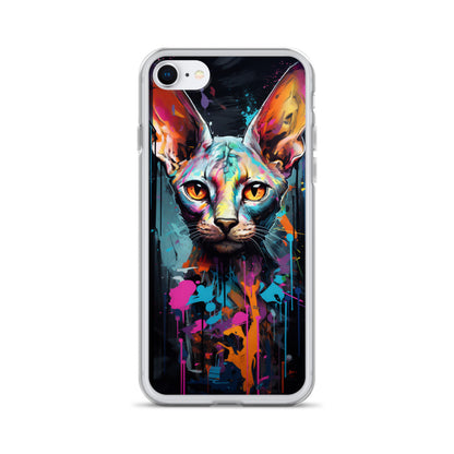 Graffiti Sphynx Cat iPhone Case