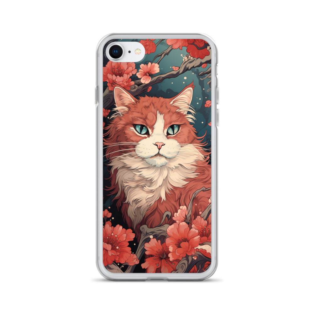 Ukiyo-e Style Orange/White Cat iPhone Case