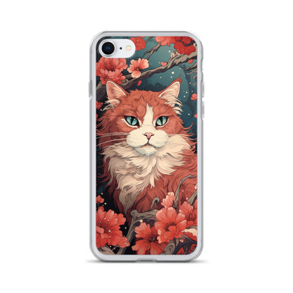 Ukiyo-e Style Orange/White Cat iPhone Case