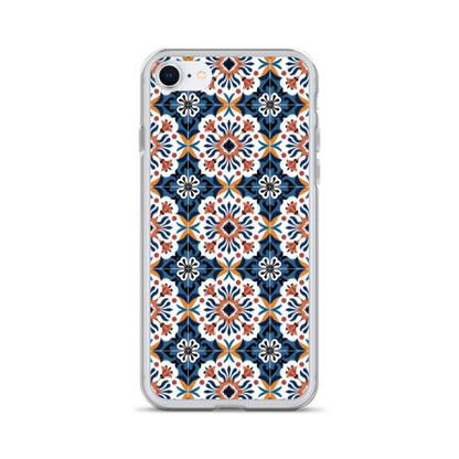 iPhone Case Classic Encaustic Tile Orange & Blue