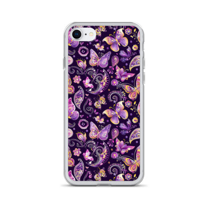 iPhone Case Purple Butterfly Paisley
