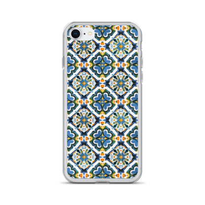 iPhone Case Colorful Andalusian Ceramic Tile Green Blue Orange