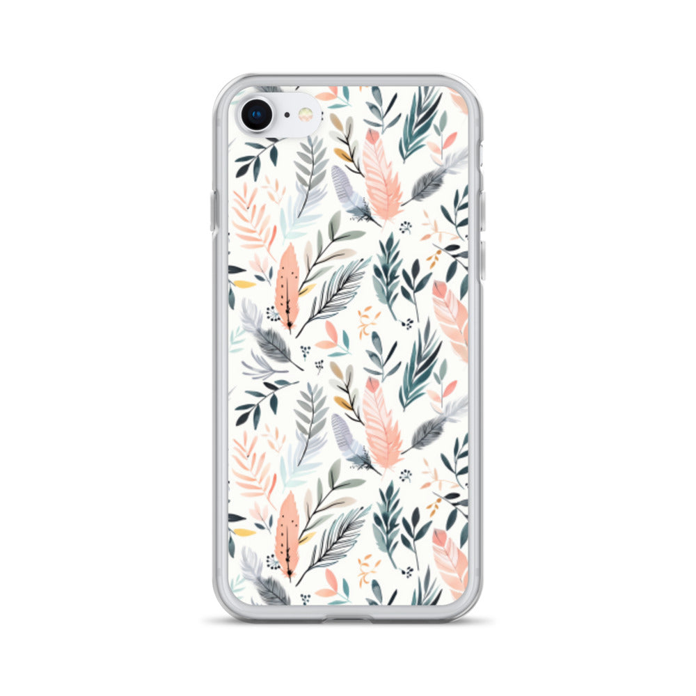 iPhone Case Pastel Feathers & Plants