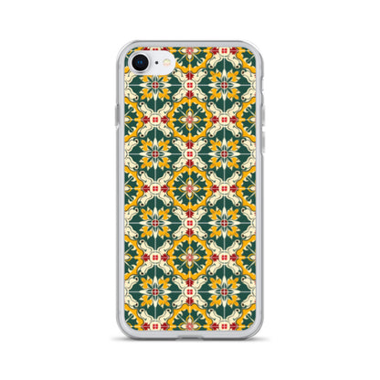 iPhone Case Green Colorful Traditional Maltese Cement Tile Pattern