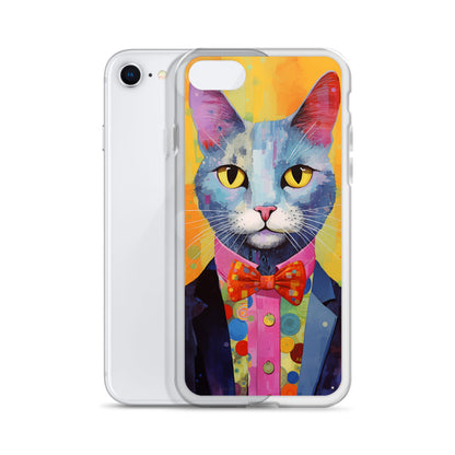 Fancy Colorful Kitty Cat iPhone Case
