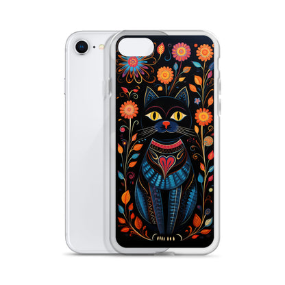 Folk Art Kitty Cat iPhone Case