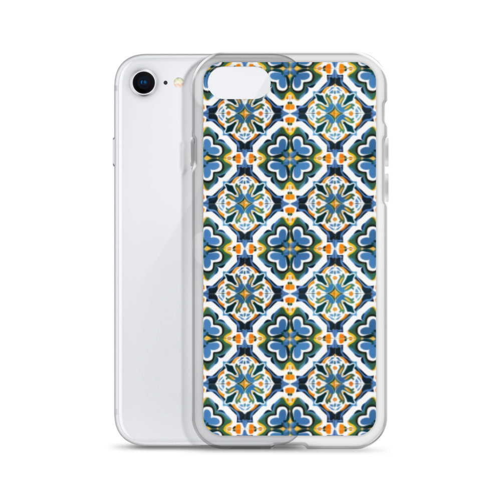 iPhone Case Colorful Andalusian Ceramic Tile Green Blue Orange