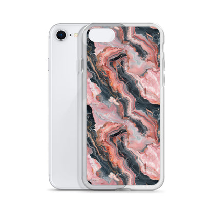iPhone Case Pink Picasso Marble Pattern
