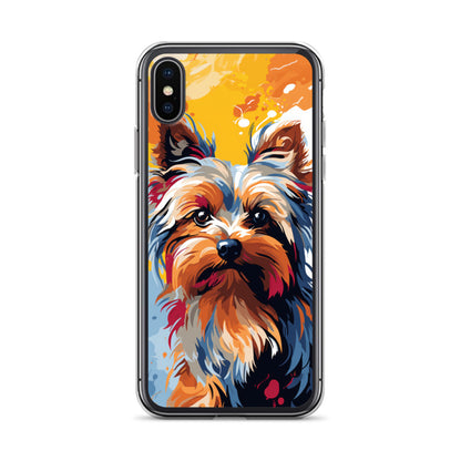 iPhone Case Painted Yorkshire Terrier Yellow