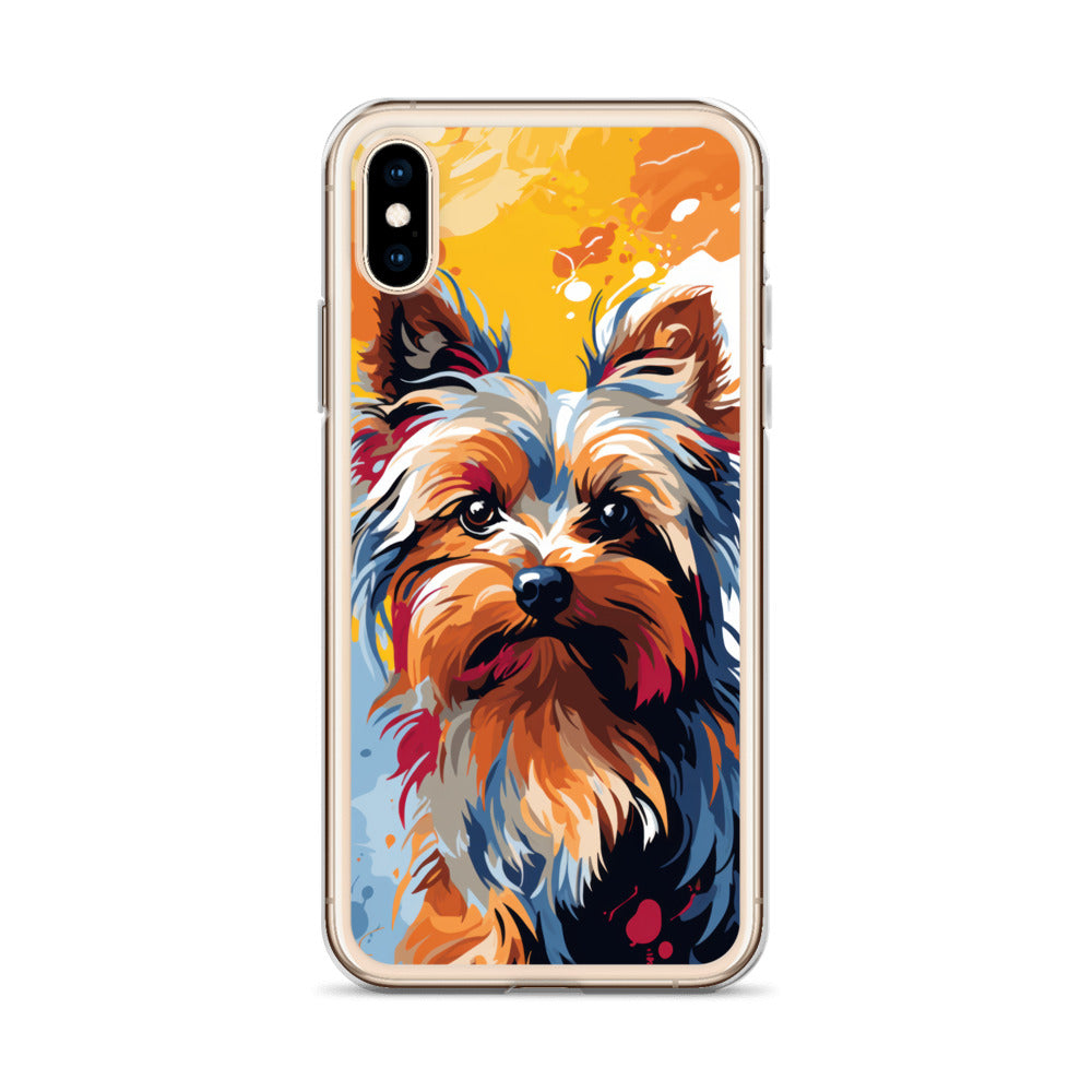 iPhone Case Painted Yorkshire Terrier Yellow