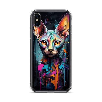 Graffiti Sphynx Cat iPhone Case