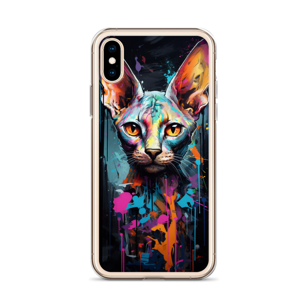 Graffiti Sphynx Cat iPhone Case