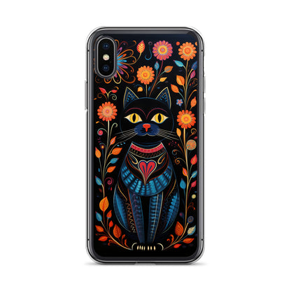 Folk Art Kitty Cat iPhone Case