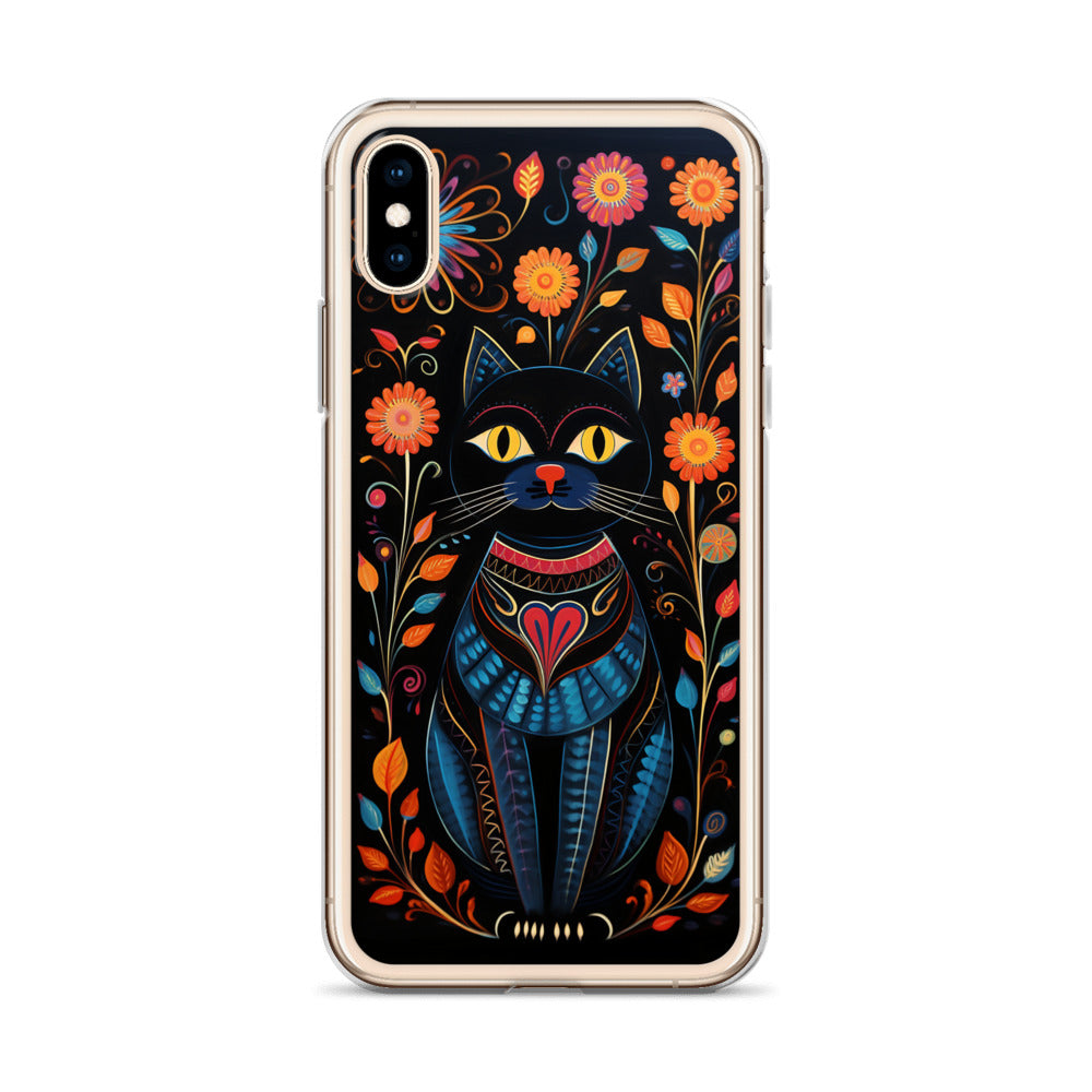 Folk Art Kitty Cat iPhone Case
