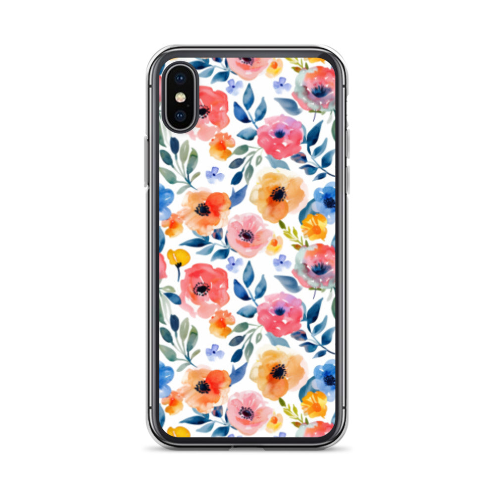 iPhone Case Colorful Watercolor Floral Pattern