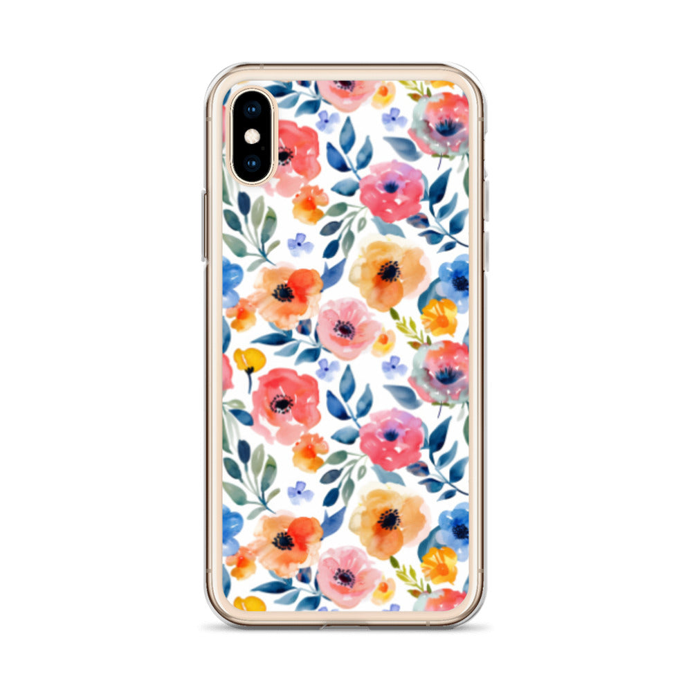 iPhone Case Colorful Watercolor Floral Pattern