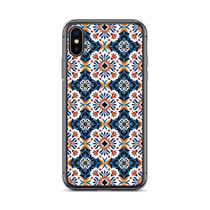 iPhone Case Classic Encaustic Tile Orange & Blue