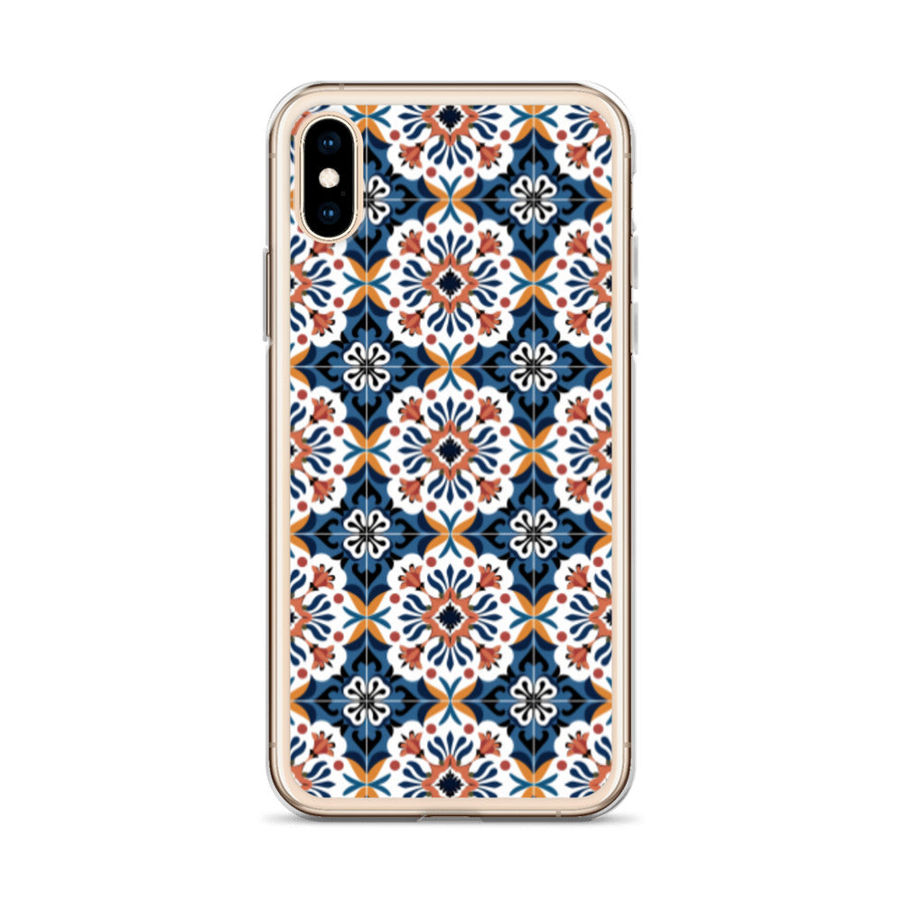 iPhone Case Classic Encaustic Tile Orange & Blue