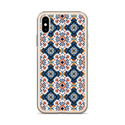 iPhone Case Classic Encaustic Tile Orange & Blue