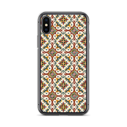 iPhone Case Classic Victorian Tile Red