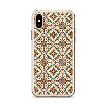 iPhone Case Classic Victorian Tile Red