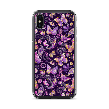 iPhone Case Purple Butterfly Paisley