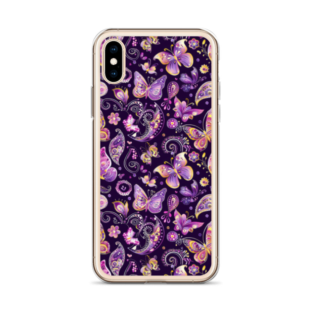 iPhone Case Purple Butterfly Paisley