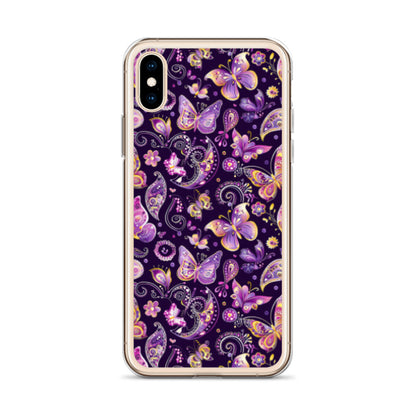 iPhone Case Purple Butterfly Paisley