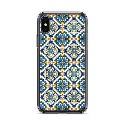 iPhone Case Colorful Andalusian Ceramic Tile Green Blue Orange
