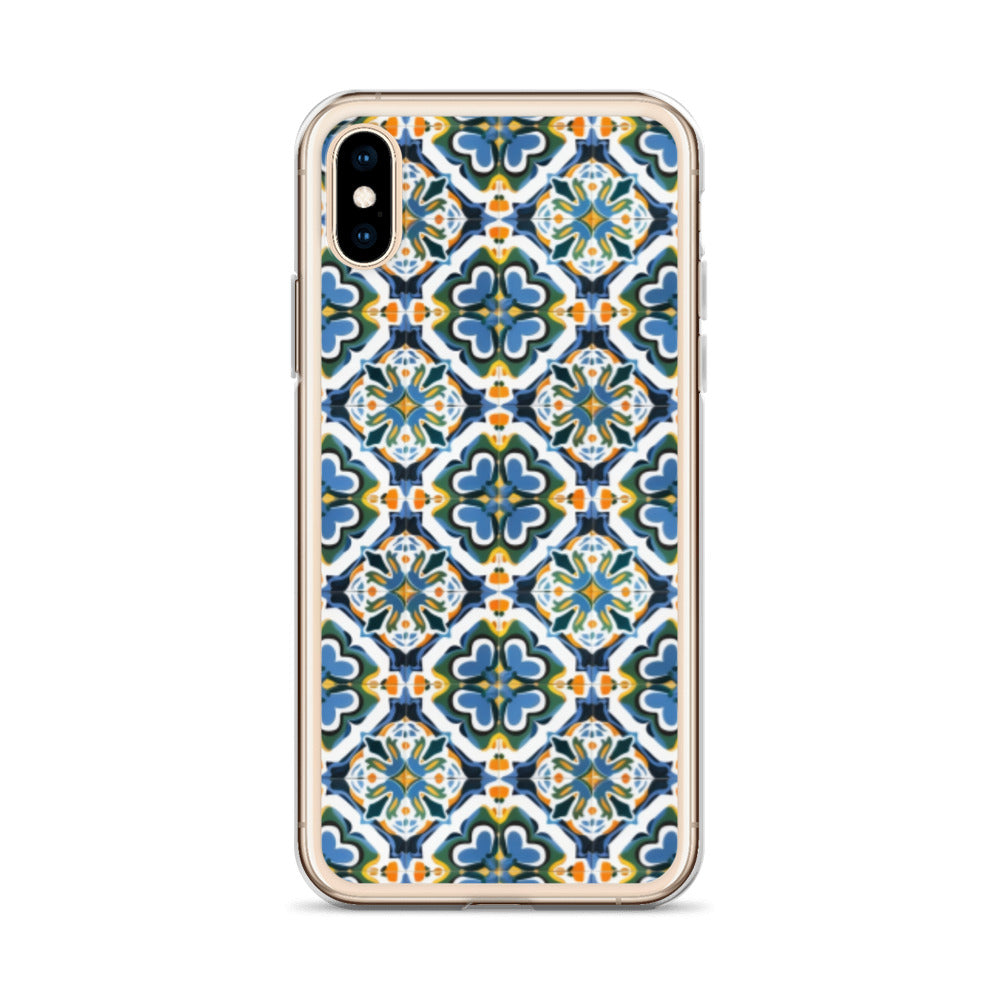 iPhone Case Colorful Andalusian Ceramic Tile Green Blue Orange