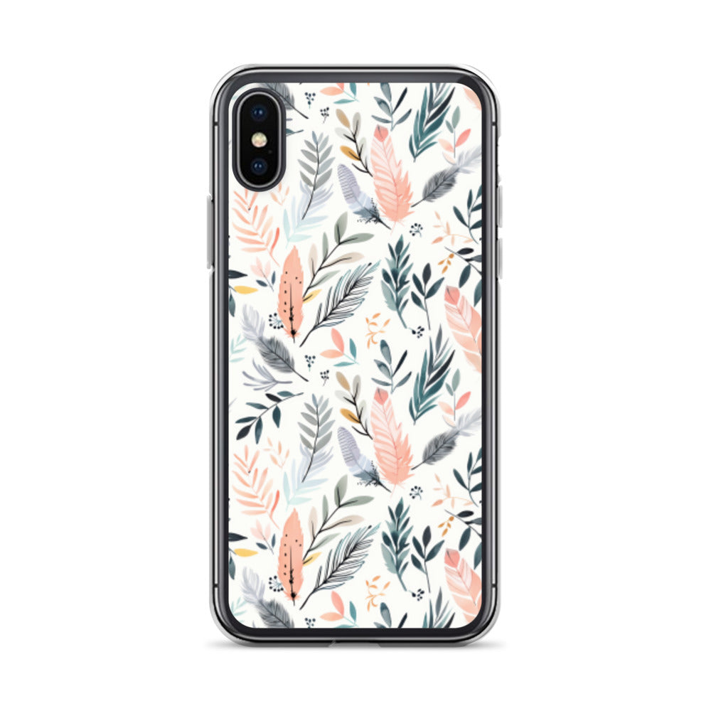 iPhone Case Pastel Feathers & Plants