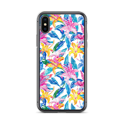 iPhone Case Colorful Floral Watercolor Blue Yellow Pink