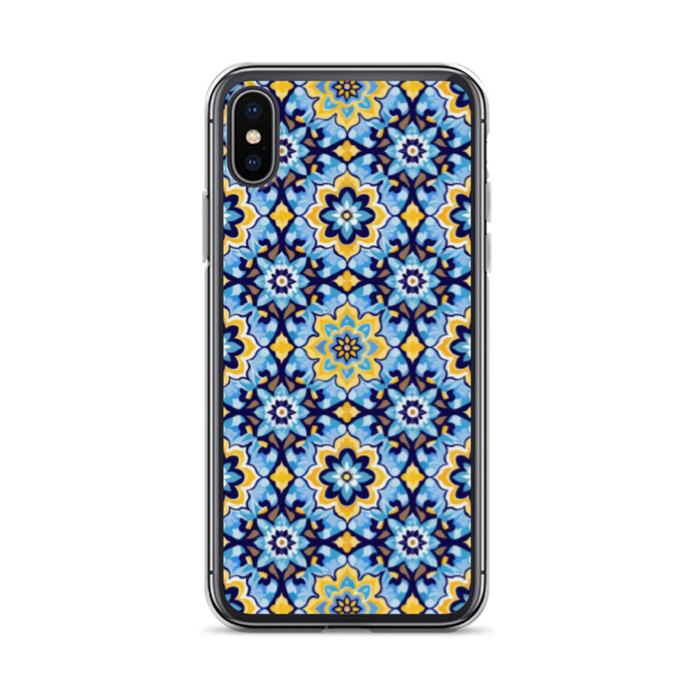 iPhone Case Kashi Tiles Yellow & Light Blue