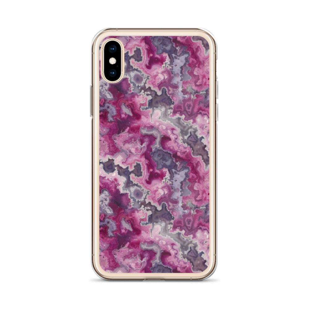 iPhone Case Pink Moss Agate Pattern