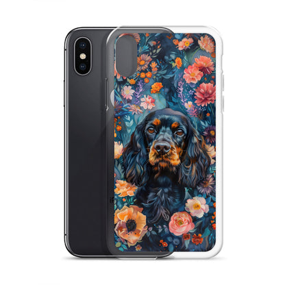 iPhone Case Watercolor Cocker Spaniel with Colorful Flowers