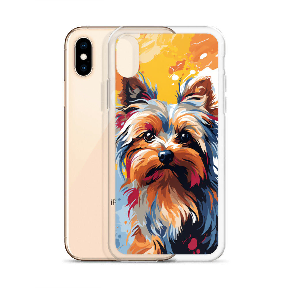 iPhone Case Painted Yorkshire Terrier Yellow