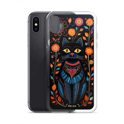 Folk Art Kitty Cat iPhone Case
