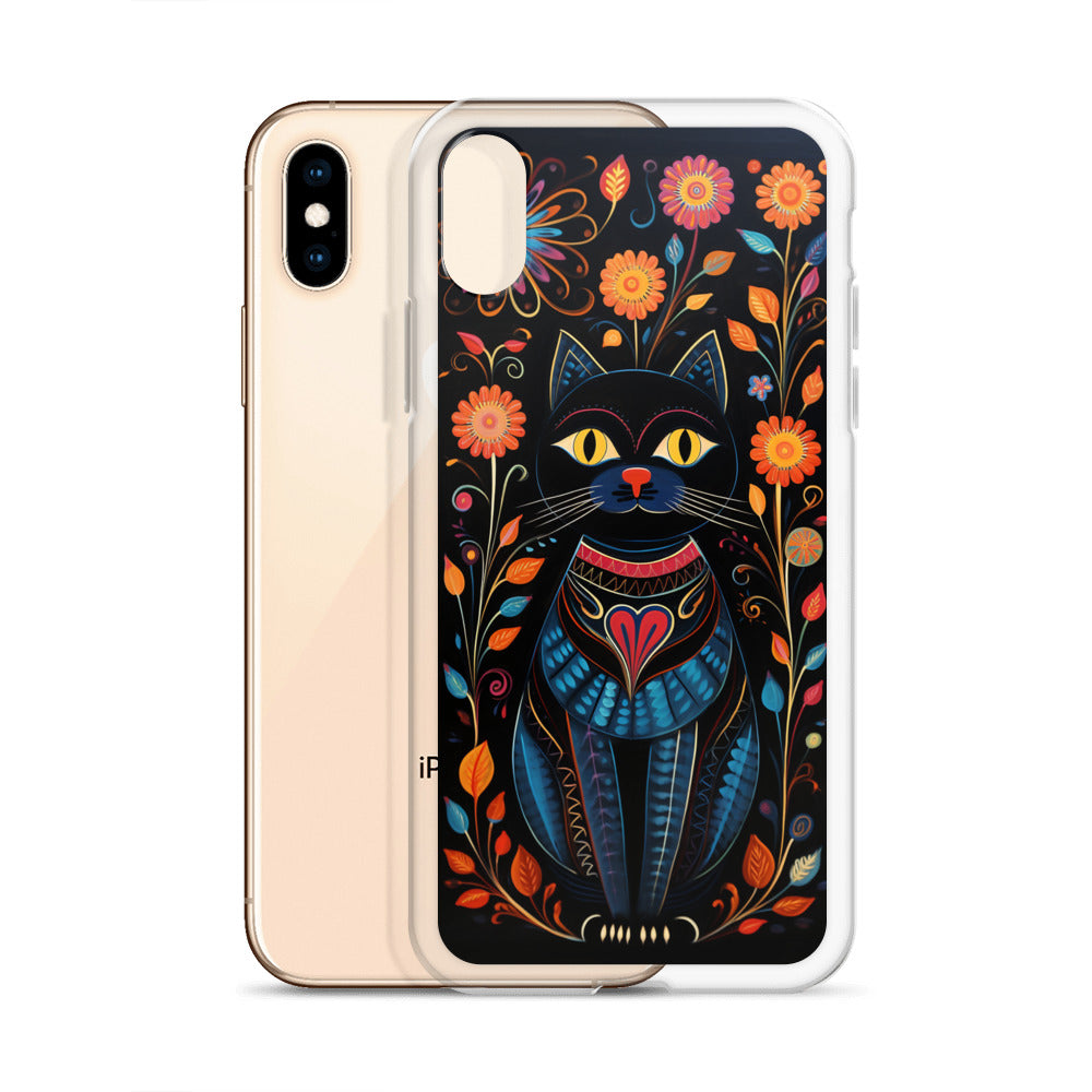 Folk Art Kitty Cat iPhone Case
