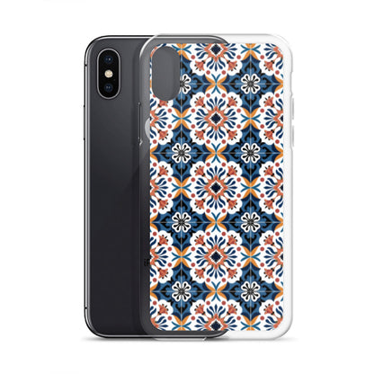 iPhone Case Classic Encaustic Tile Orange & Blue