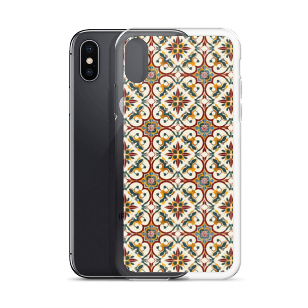 iPhone Case Classic Victorian Tile Red