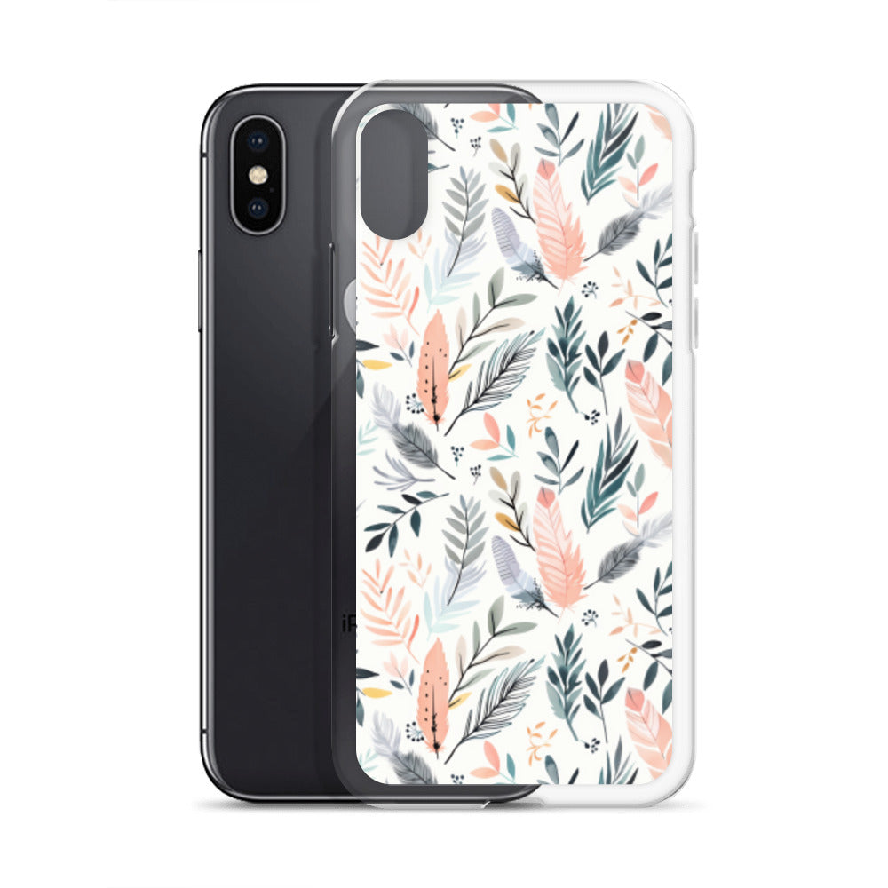 iPhone Case Pastel Feathers & Plants