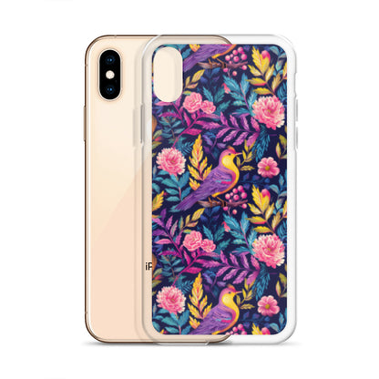 iPhone Case Colorful Flowers Plants and Birds