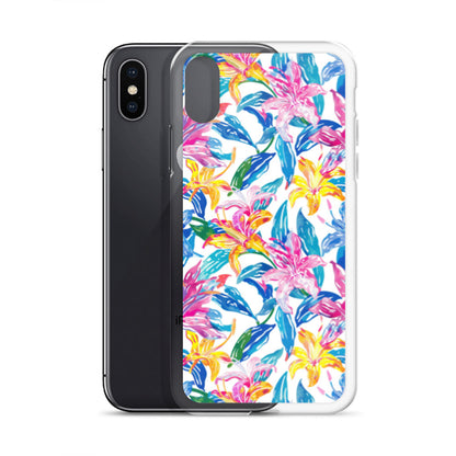 iPhone Case Colorful Floral Watercolor Blue Yellow Pink