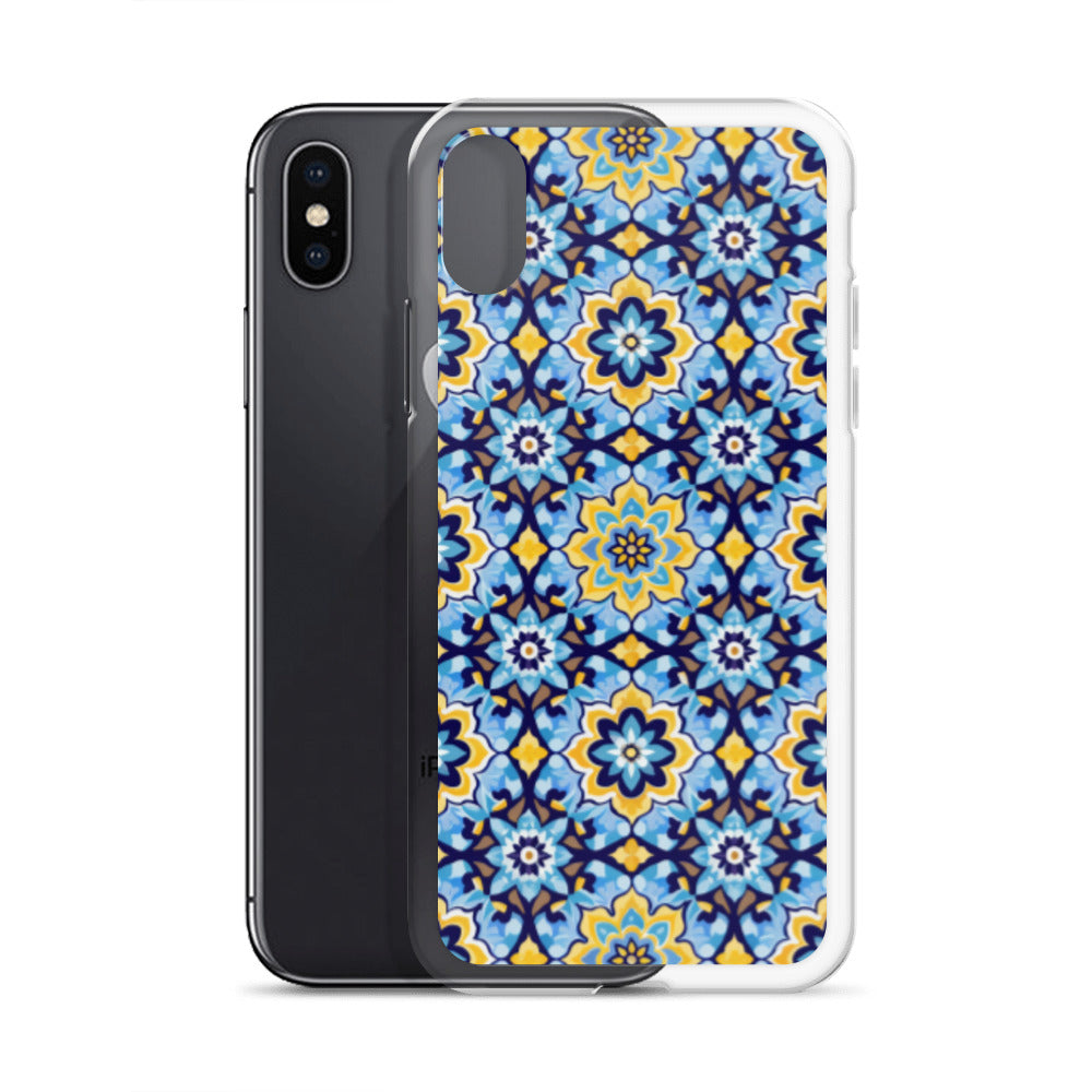 iPhone Case Kashi Tiles Yellow & Light Blue