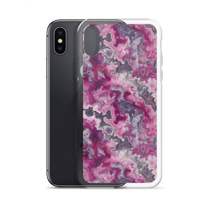 iPhone Case Pink Moss Agate Pattern