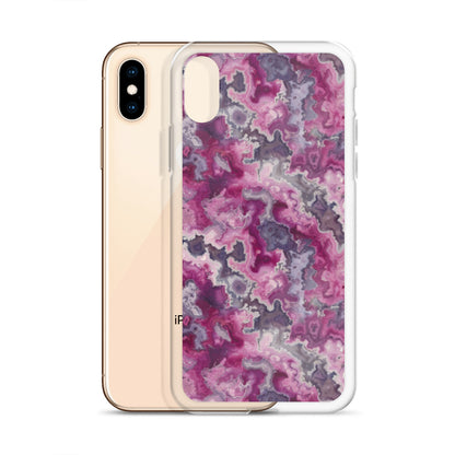 iPhone Case Pink Moss Agate Pattern