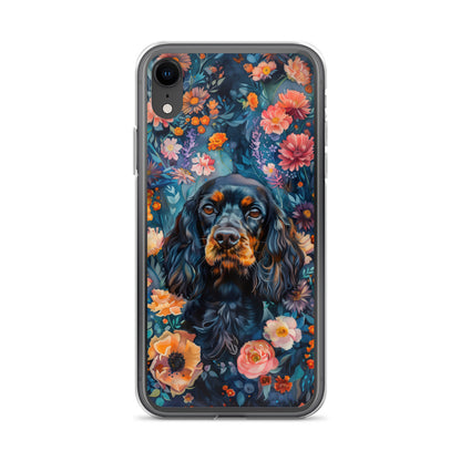 iPhone Case Watercolor Cocker Spaniel with Colorful Flowers