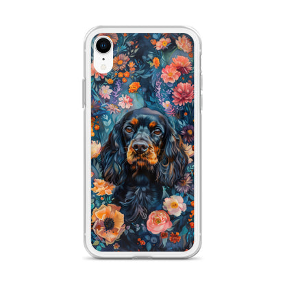 iPhone Case Watercolor Cocker Spaniel with Colorful Flowers