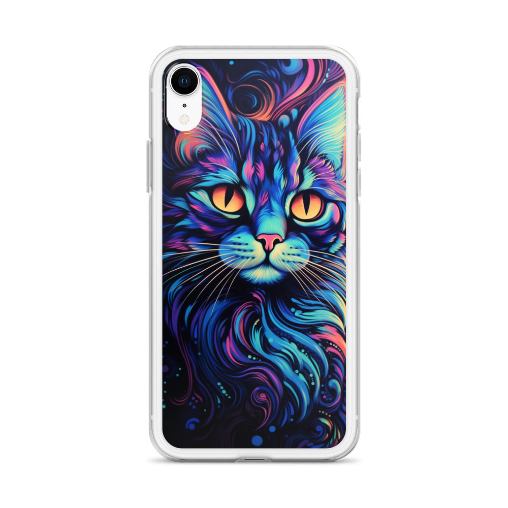 Blacklight Styled Cat iPhone Case